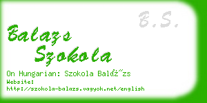 balazs szokola business card